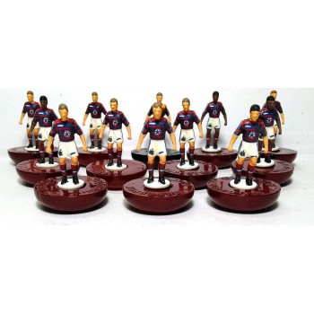Subbuteo Andrew Table Soccer Newcastle United 1995-96 away kit on Classic Hasbro bases